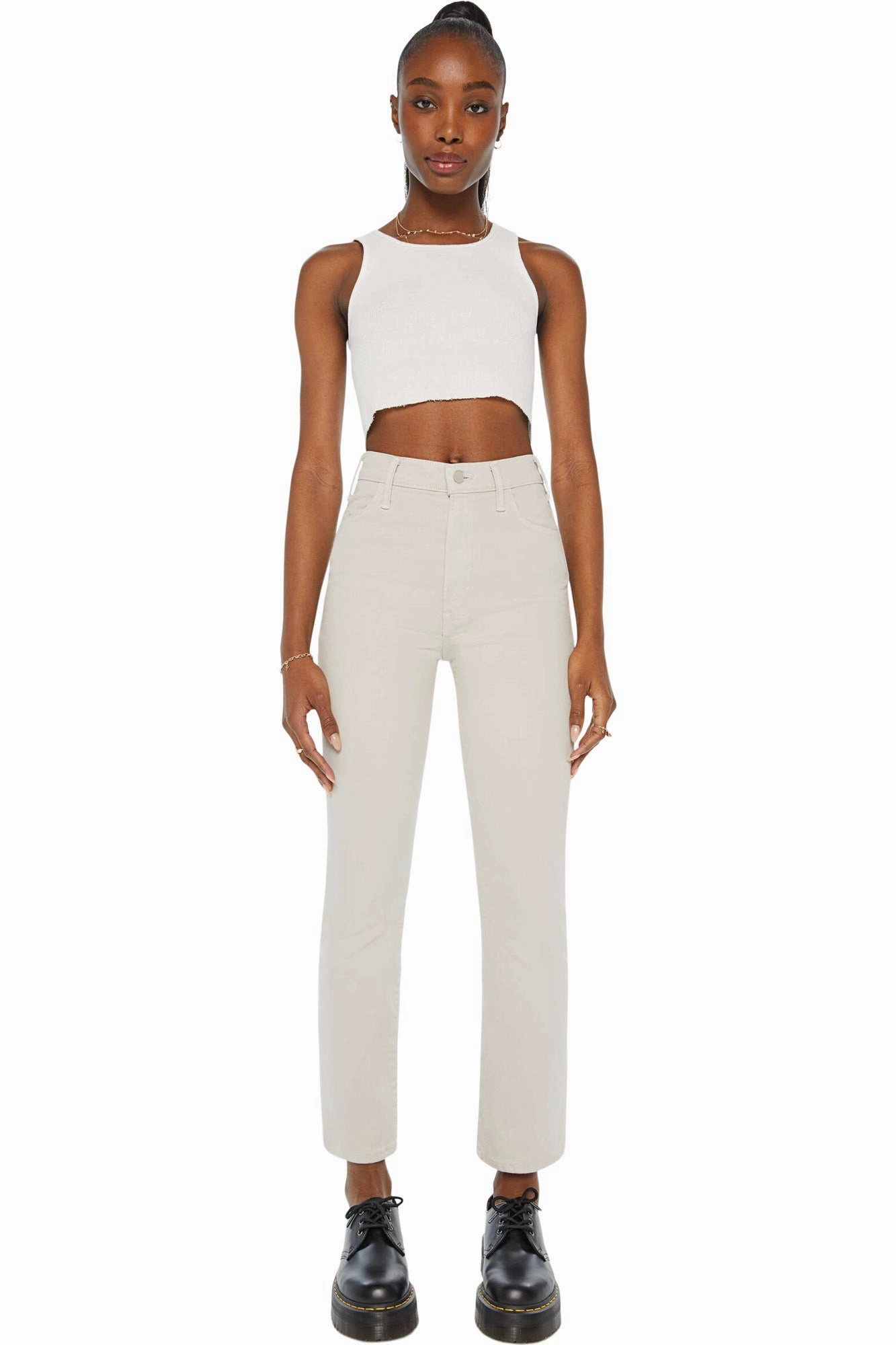 MOTHER Denim Hustler Flood in Feather Grey No Iron Wear Simple clothing