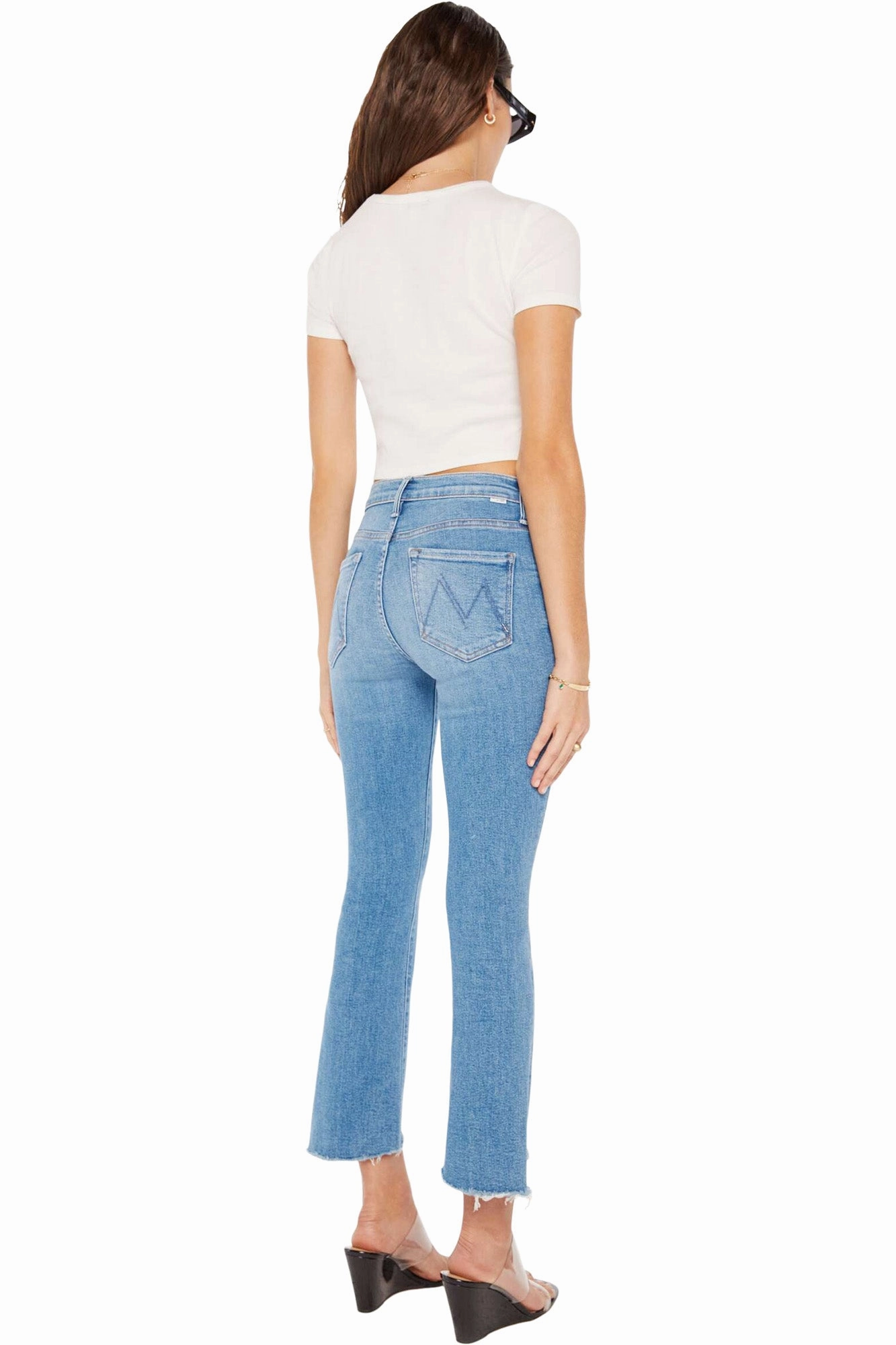 Comfort Fit Fashionable Look Mother Denim Insider Crop Step Fray in Out of the Blue