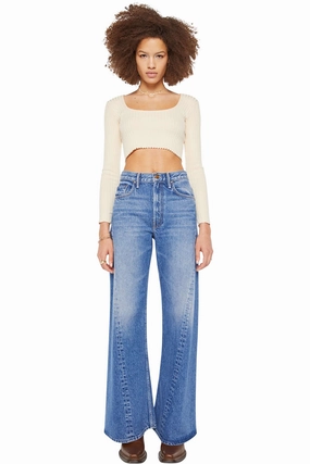 MOTHER Denim Lemon Twist Sneak in Rolling in the Dough Fit And Easy