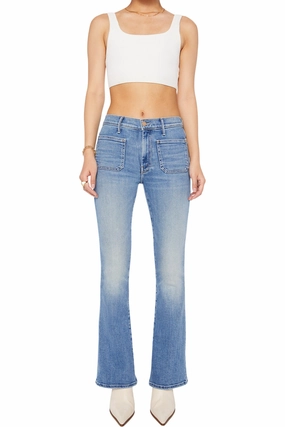 MOTHER Denim Lil' Patch Pocket Weekender in Poppin Wheelies Fashionable Look Street Appeal