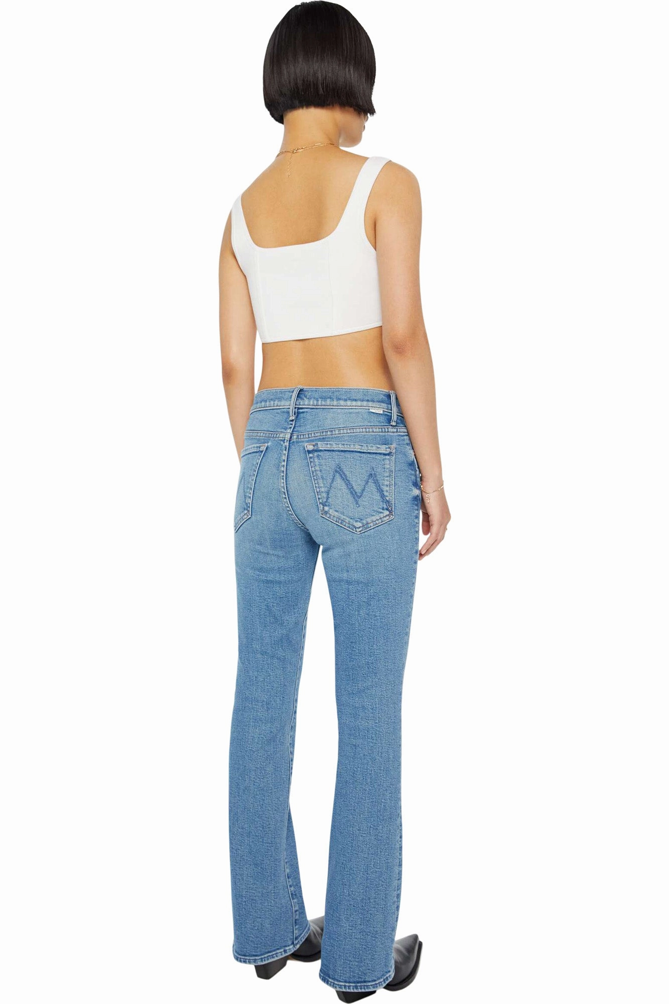 MOTHER Denim Lil Outsider Sneak in Flag Me Down Sandblasted Finish Everyday Motion