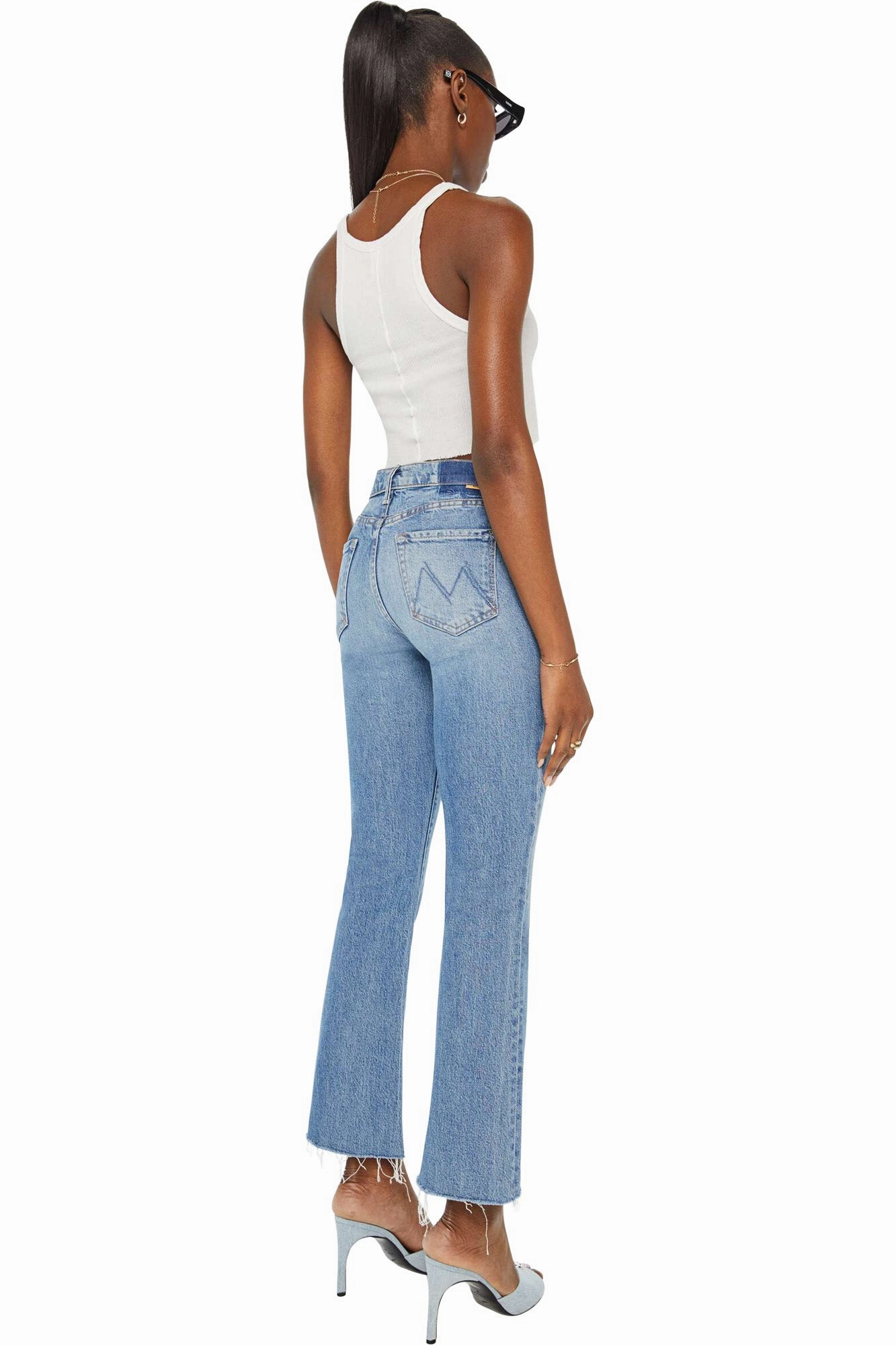 MOTHER Denim Outsider Flood Fray in Are We There Yet City Life Style All Rounder