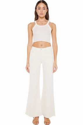 MOTHER Denim The Twister Skimp in Cream Puffs Distressed Details Weekender Wear