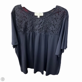 Top Short Sleeve By Chelsea And Theodore In Navy, Size: 2x wrinkle free China Cool