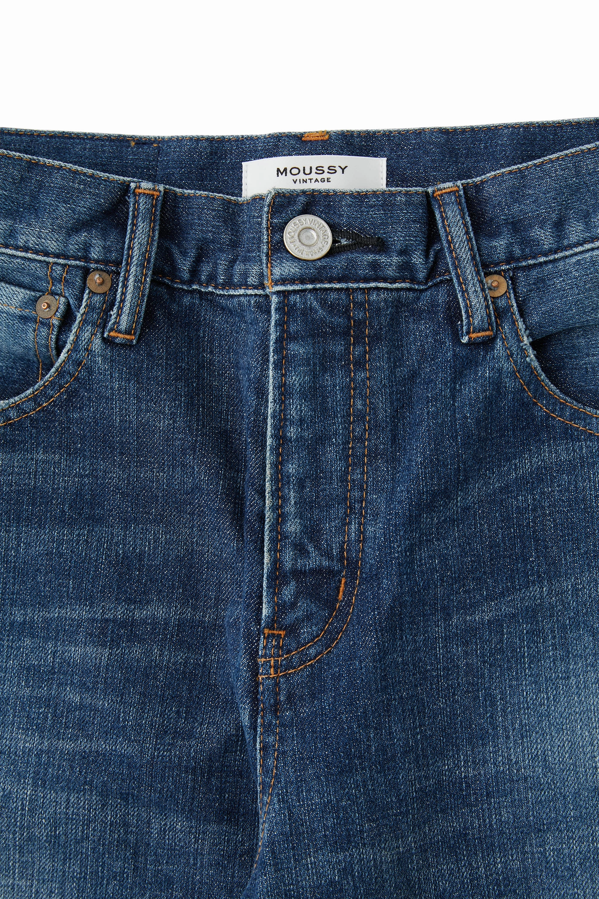 Moussy Denim Andalusia Super Wide Jeans in Blue Softened Fabric Smart Casual Neutral