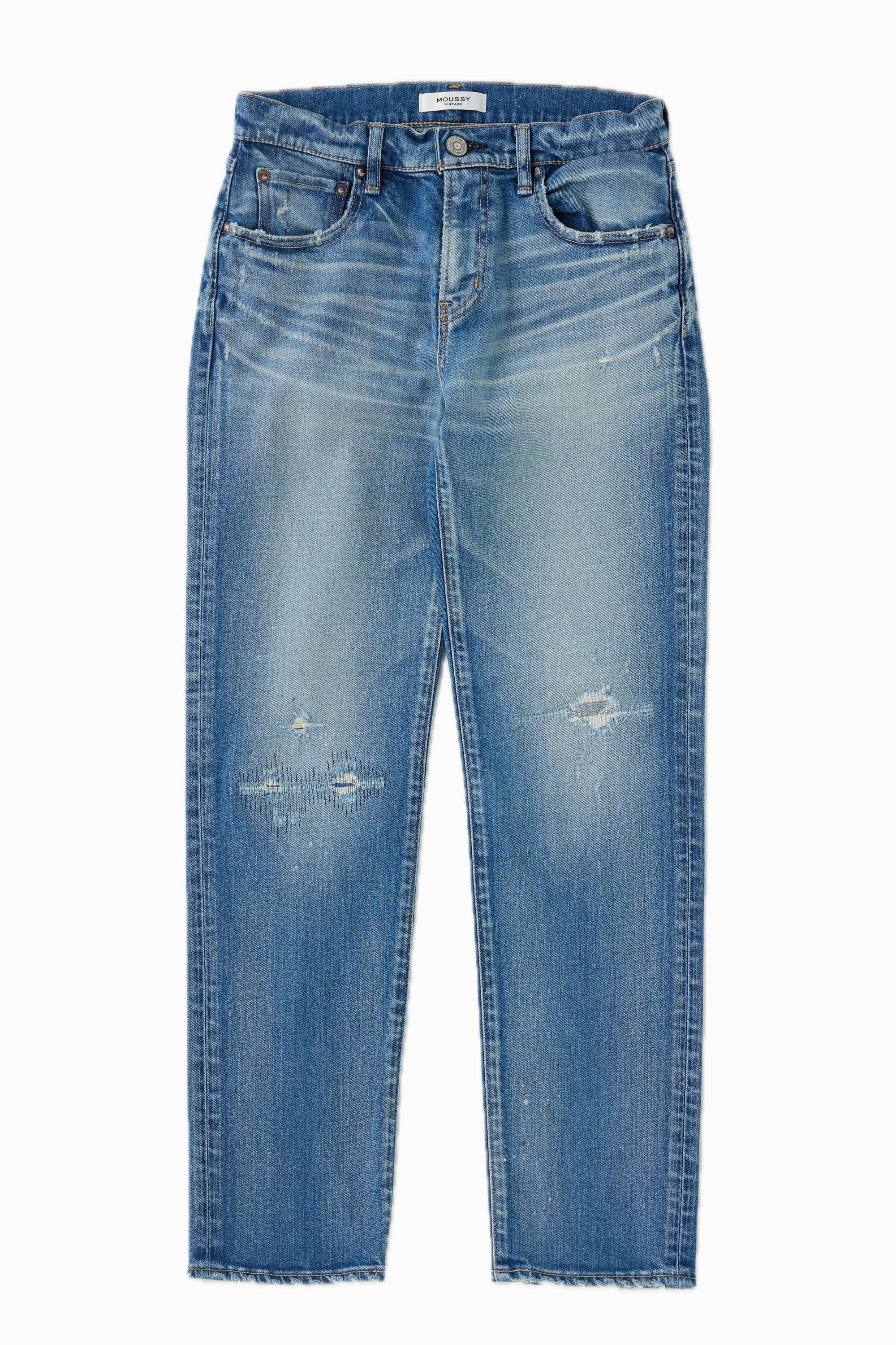 Moussy Denim Bridgeville Slim Straight in Blue Contemporary Vibe