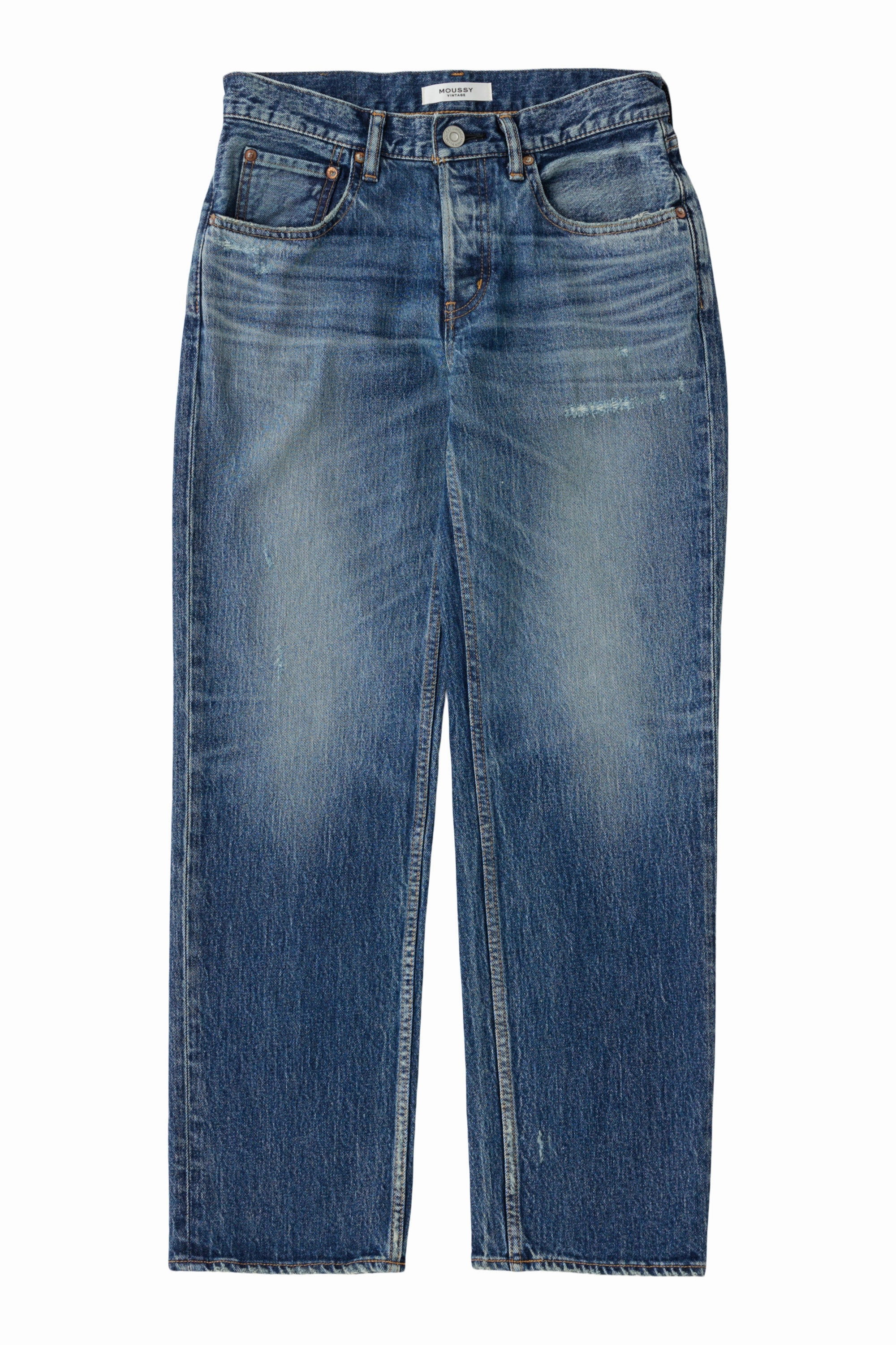 Winter Warmth Durable Moussy Denim Cedarhurst Straight Jeans in Blue
