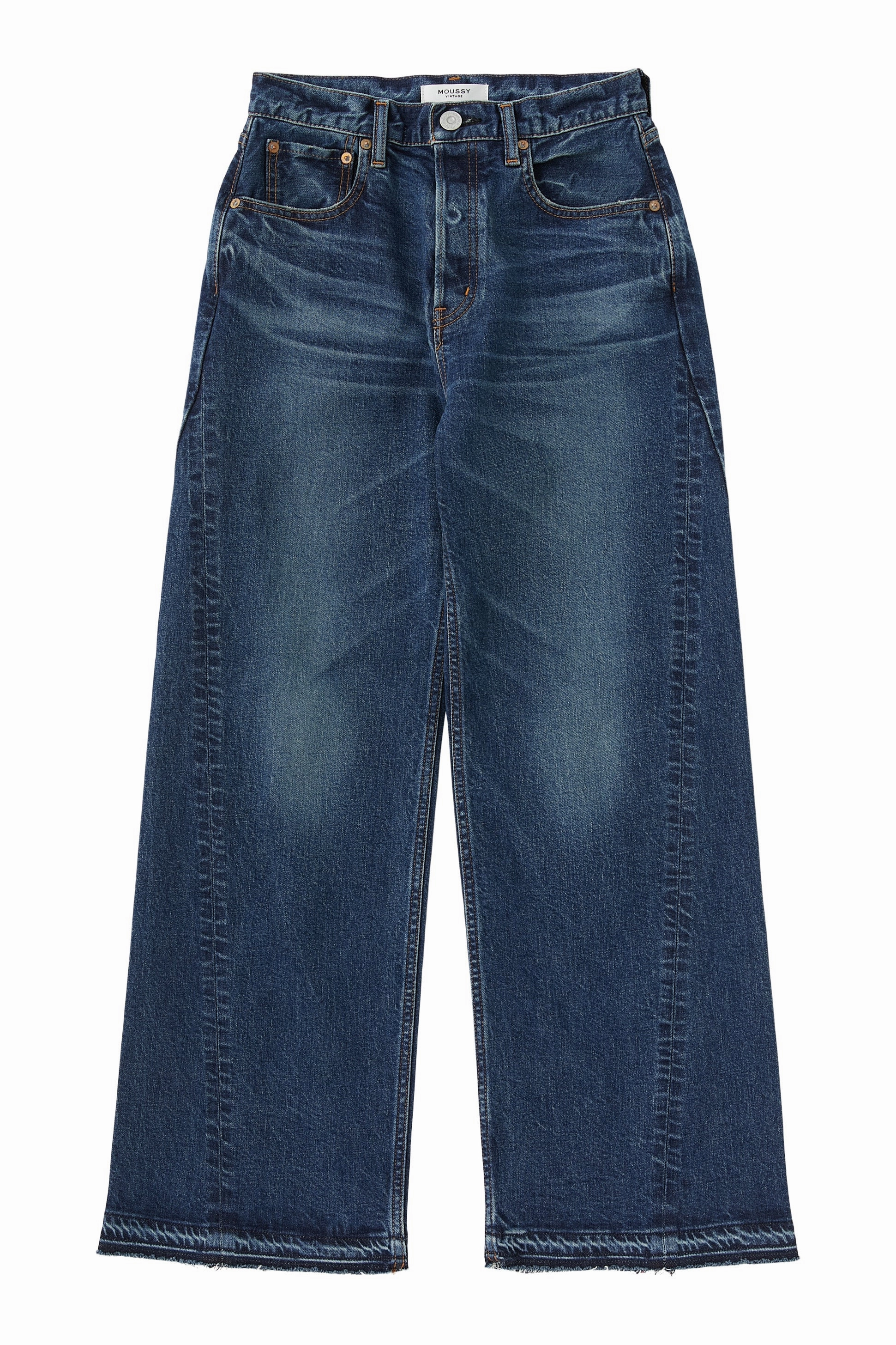 Moussy Denim Espanola Wide Jeans in Blue Sustainable Manufacturing