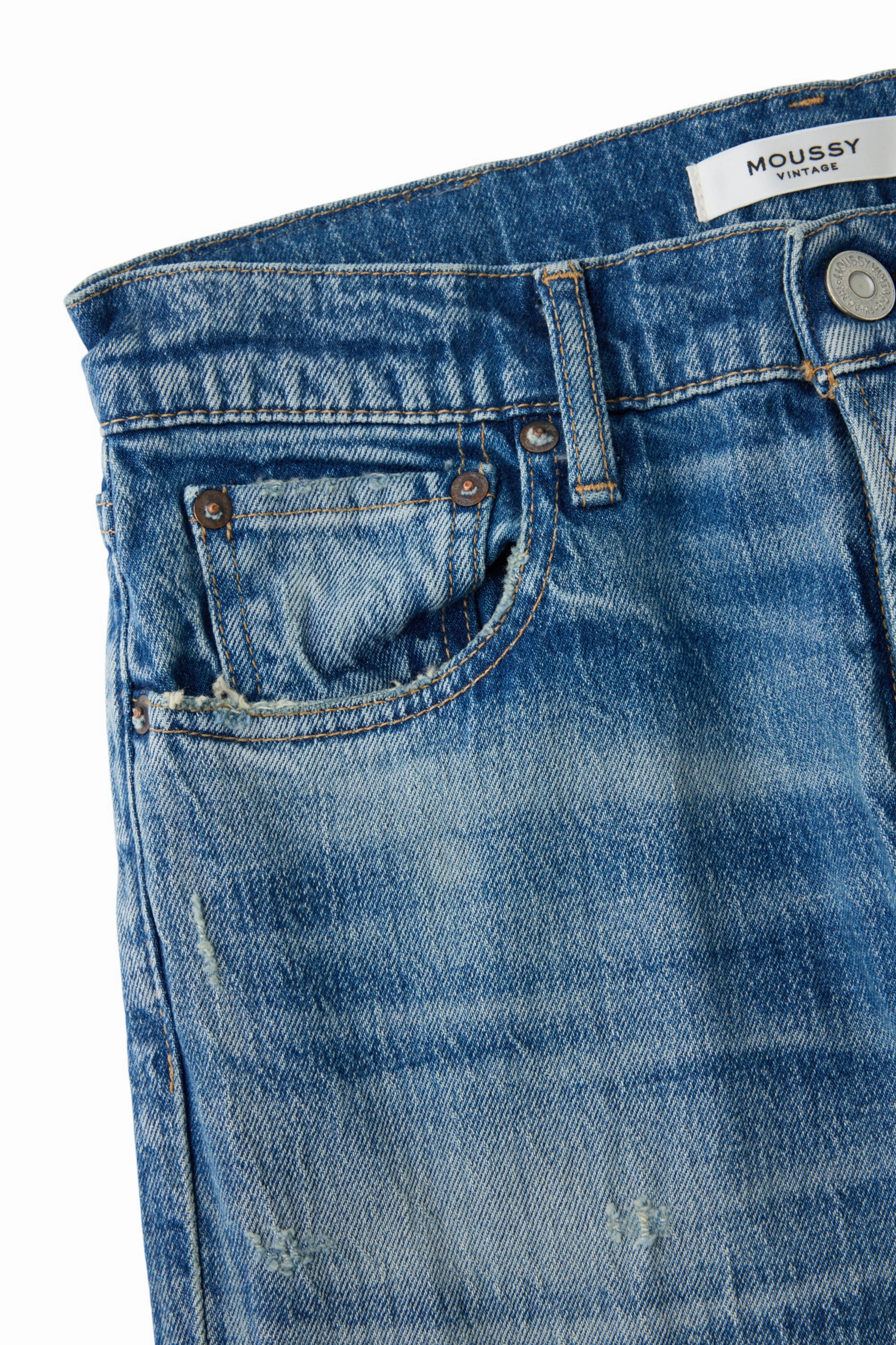 Tailored Silhouette Year Round Piece Moussy Denim Hammels Slim Straight in Light Blue