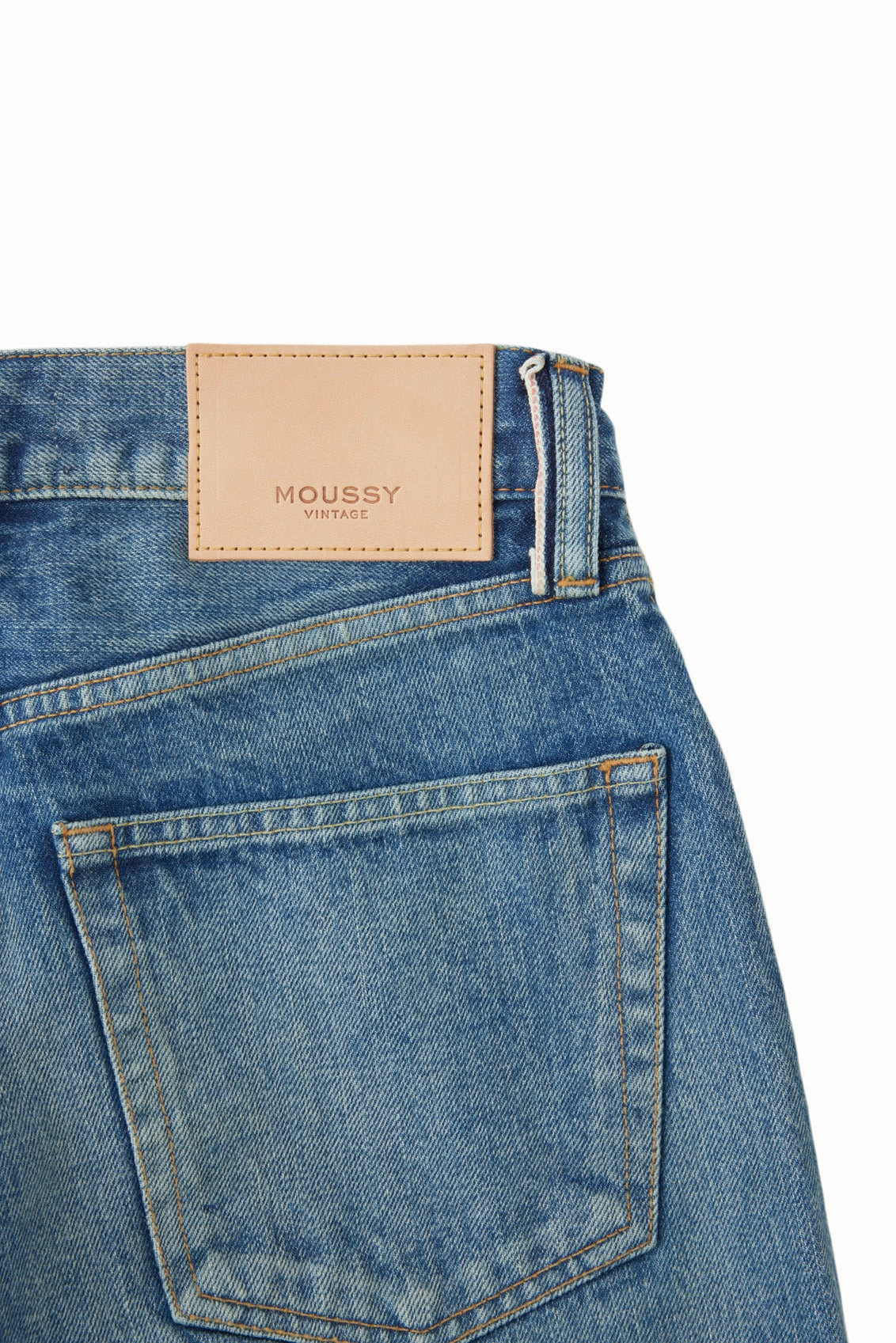 Moussy Denim Hopewell Selvedge Jeans in Dark Blue Winter Warmth Durable