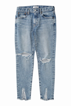 Moussy Denim Ithan Skinny Jeans in Light Blue Sustainable Dye Methods