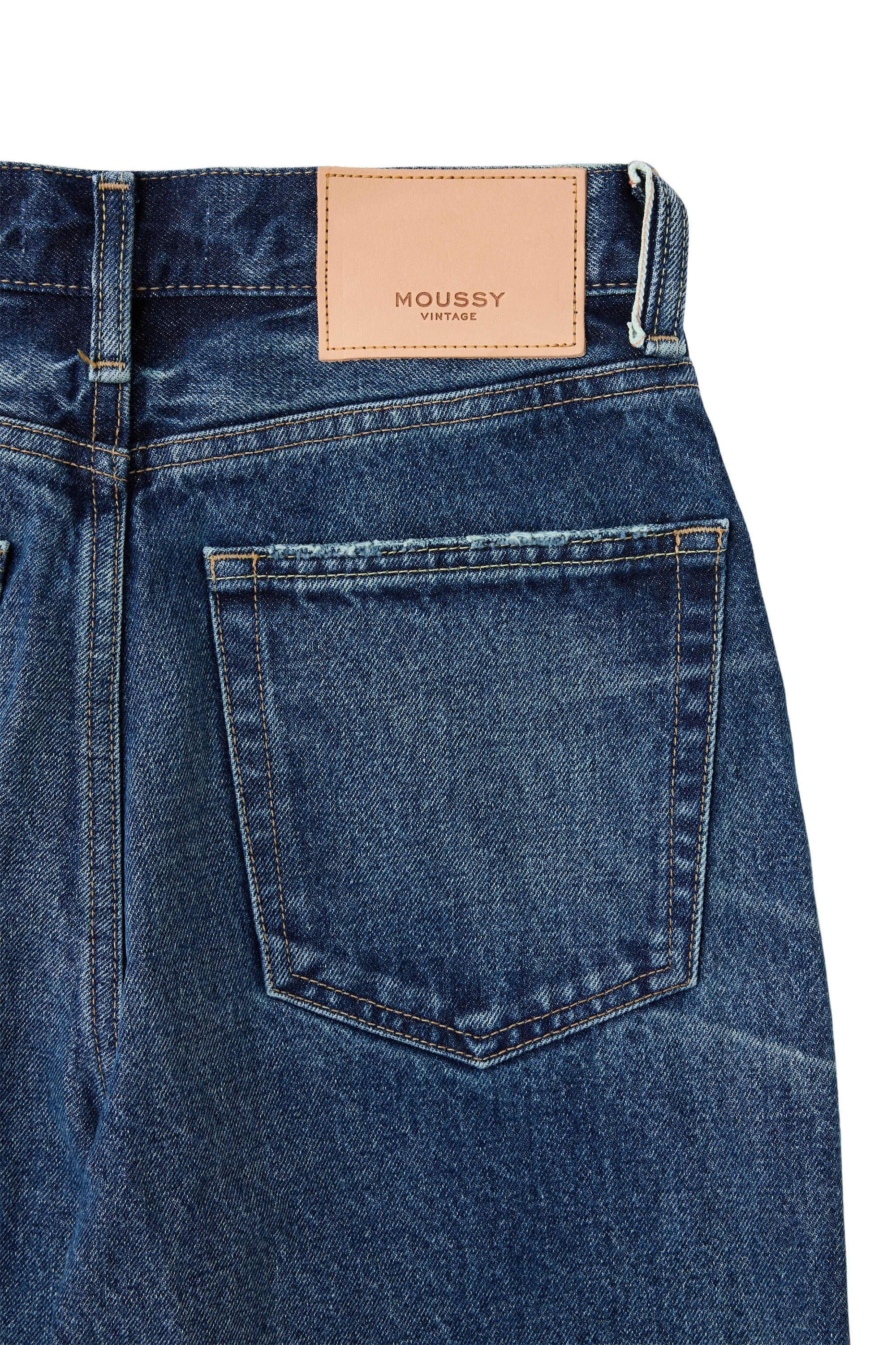 High Quality Classic Wear Earthy Smooth Minimalist Moussy Denim Ocean Round Jeans in Blue