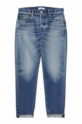 Moussy Denim Saddlebrook Tapered Jeans in Blue Colorfast Denim