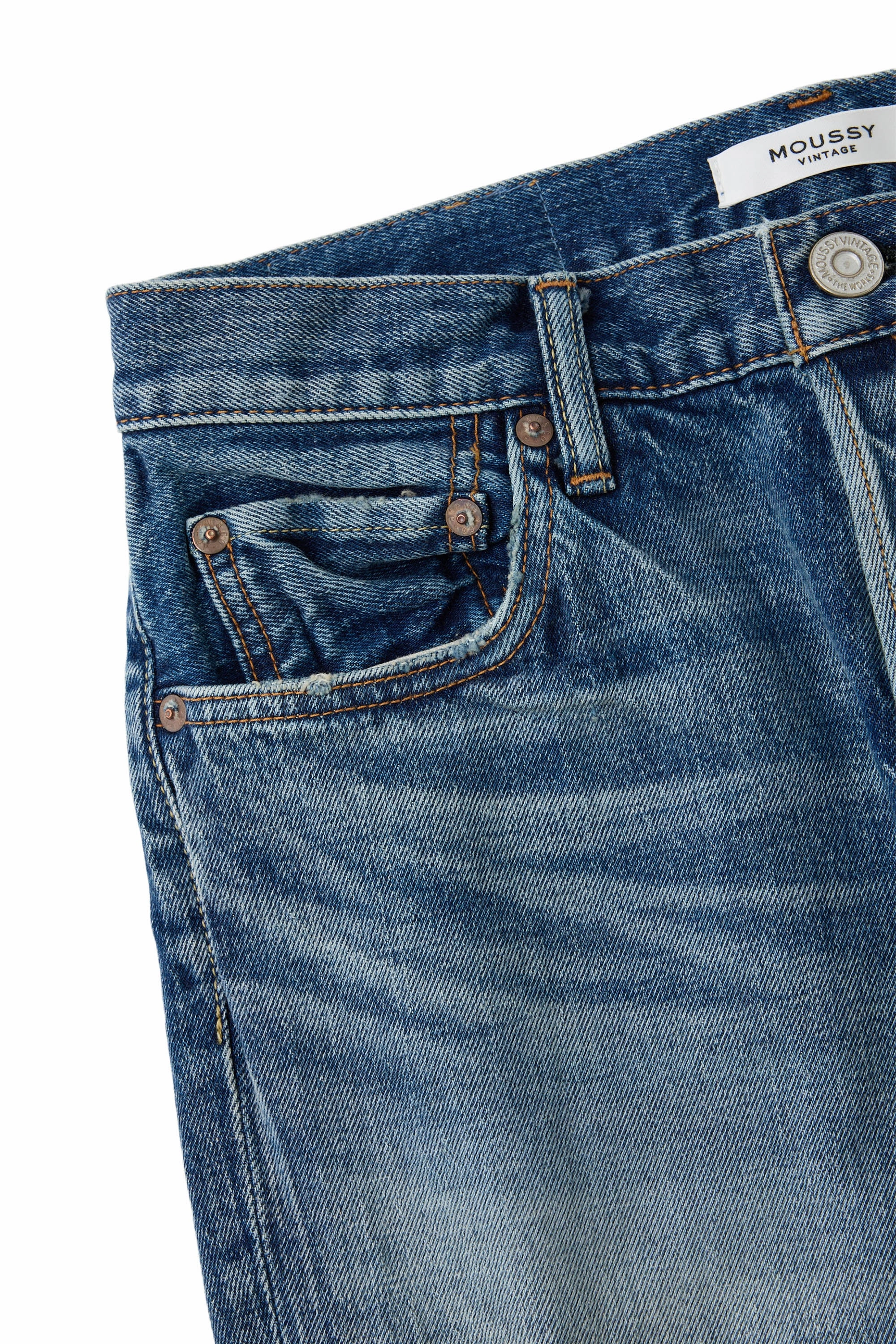 Comfortable Style Smooth Shape Moussy Denim Woodsburgh Straight in Blue