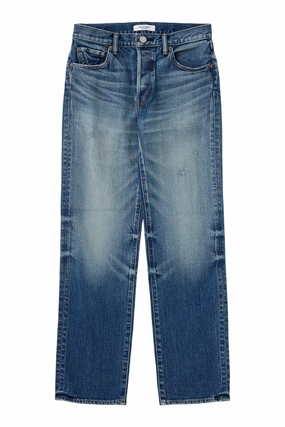 Moussy Denim Woodsburgh Straight in Blue Lightweight Morning Stroll Durable Straight Cut
