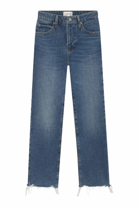 Slim Design Teen Outfit Night Out Party Look Frame Denim The Ruler Crop in Stash Destructed Fray