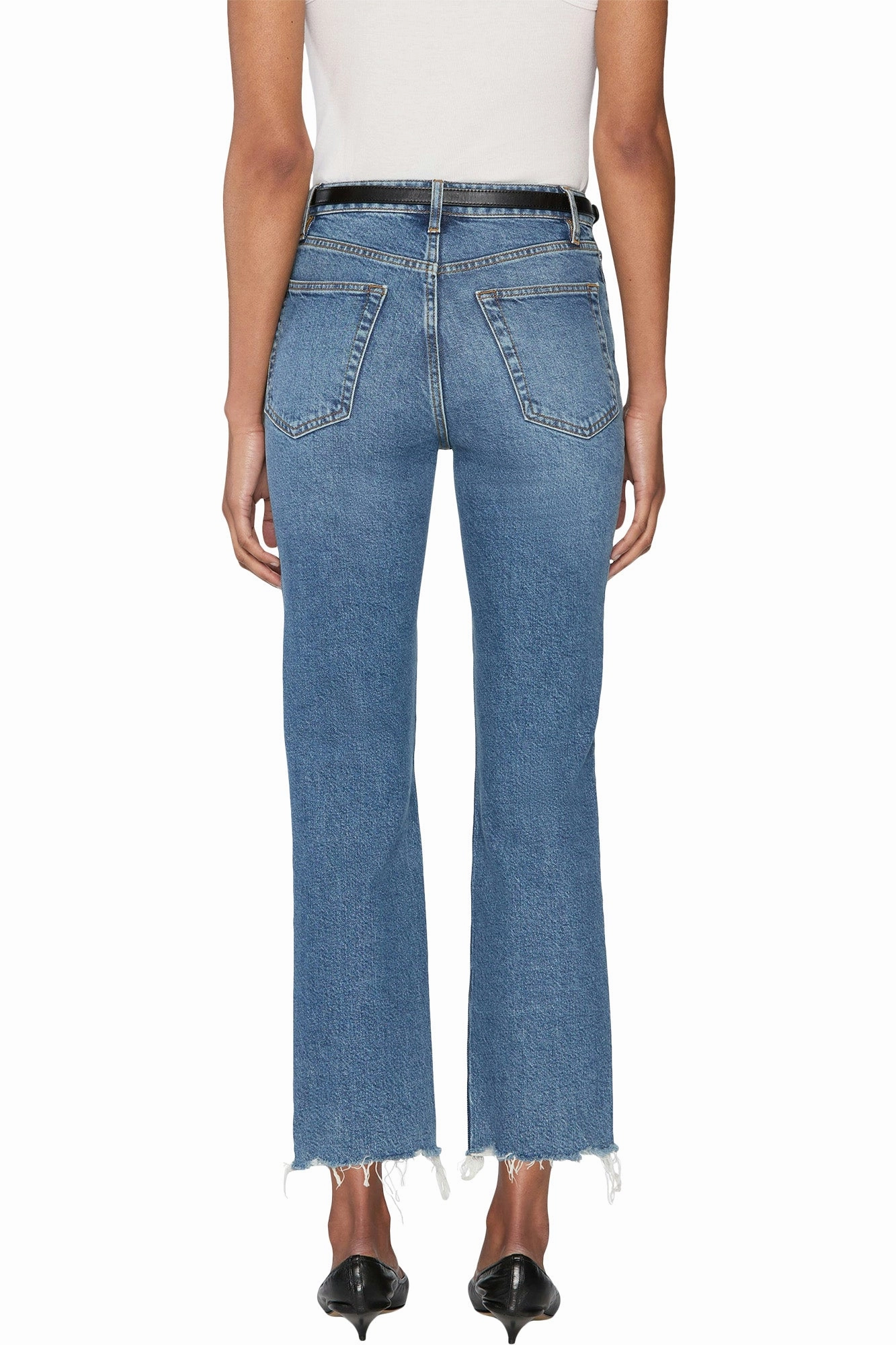 Frame Denim The Ruler Crop in Stash Destructed Fray Low Impact Manufacturing