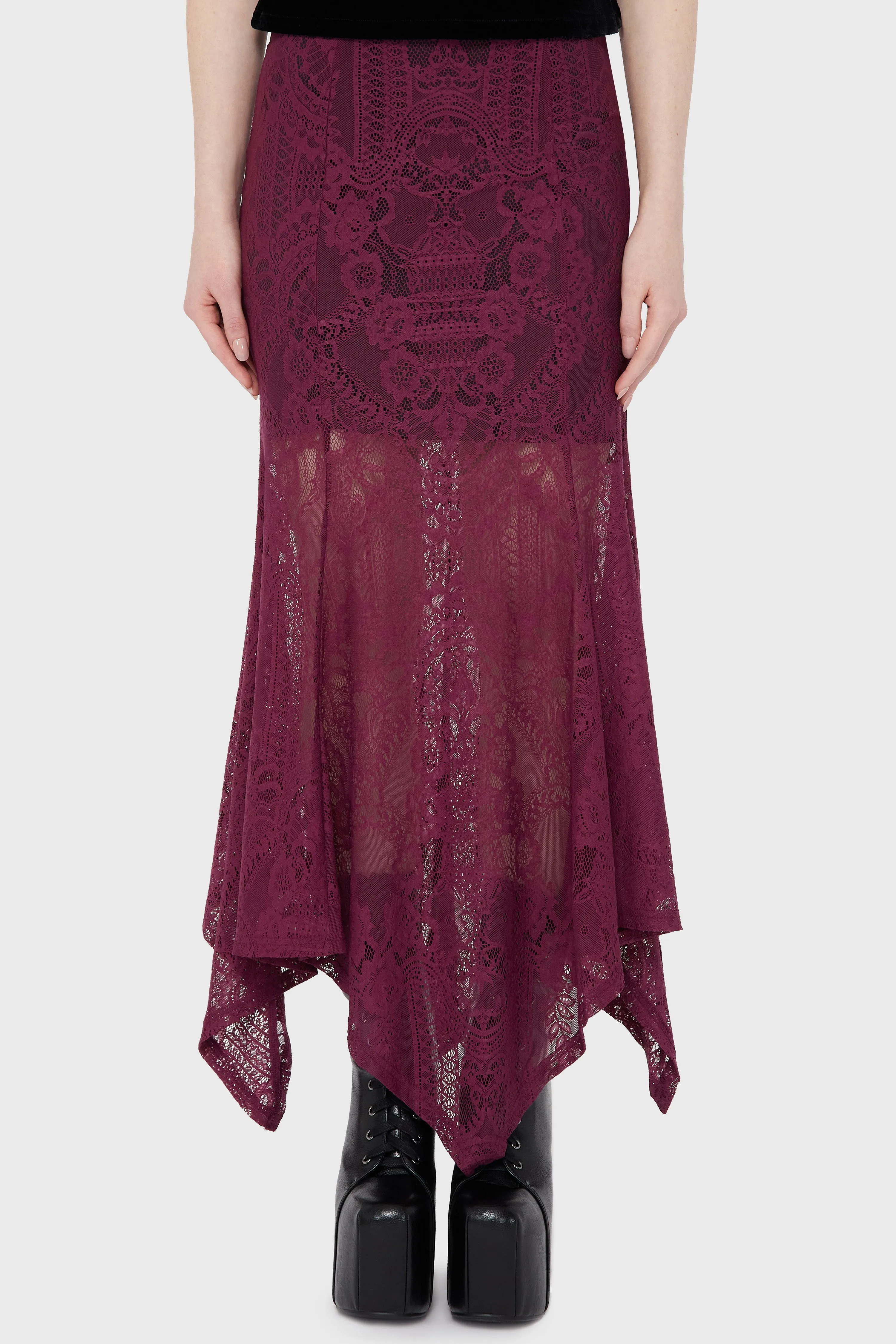 Belladonna Lace Maxi Skirt [Plum] UVProtective Coating