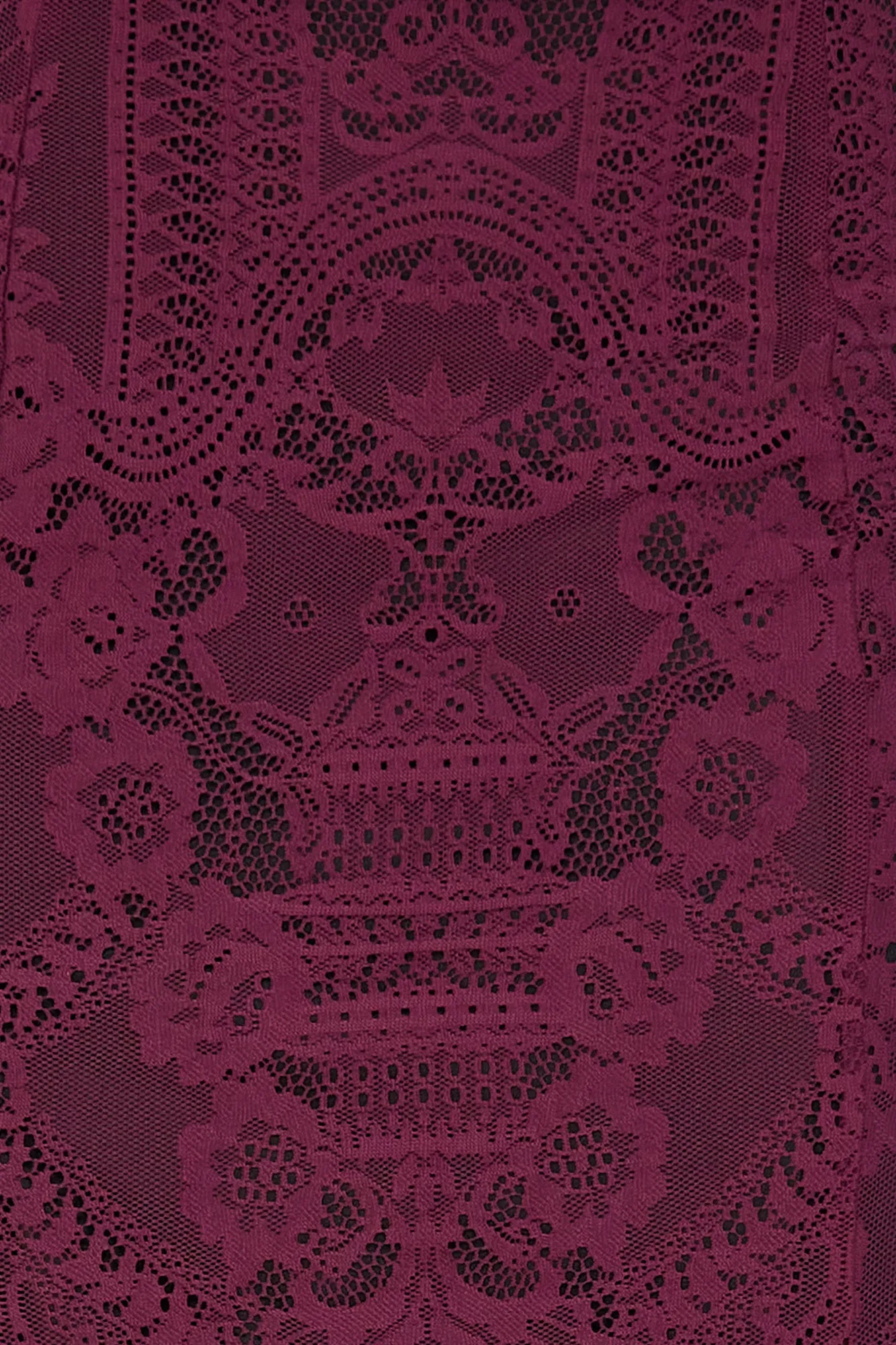 Belladonna Lace Maxi Skirt [Plum] SeamFree Knitting RibbedCollar