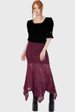 Belladonna Lace Maxi Skirt [Plum] Minimalist Silhouette Cut
