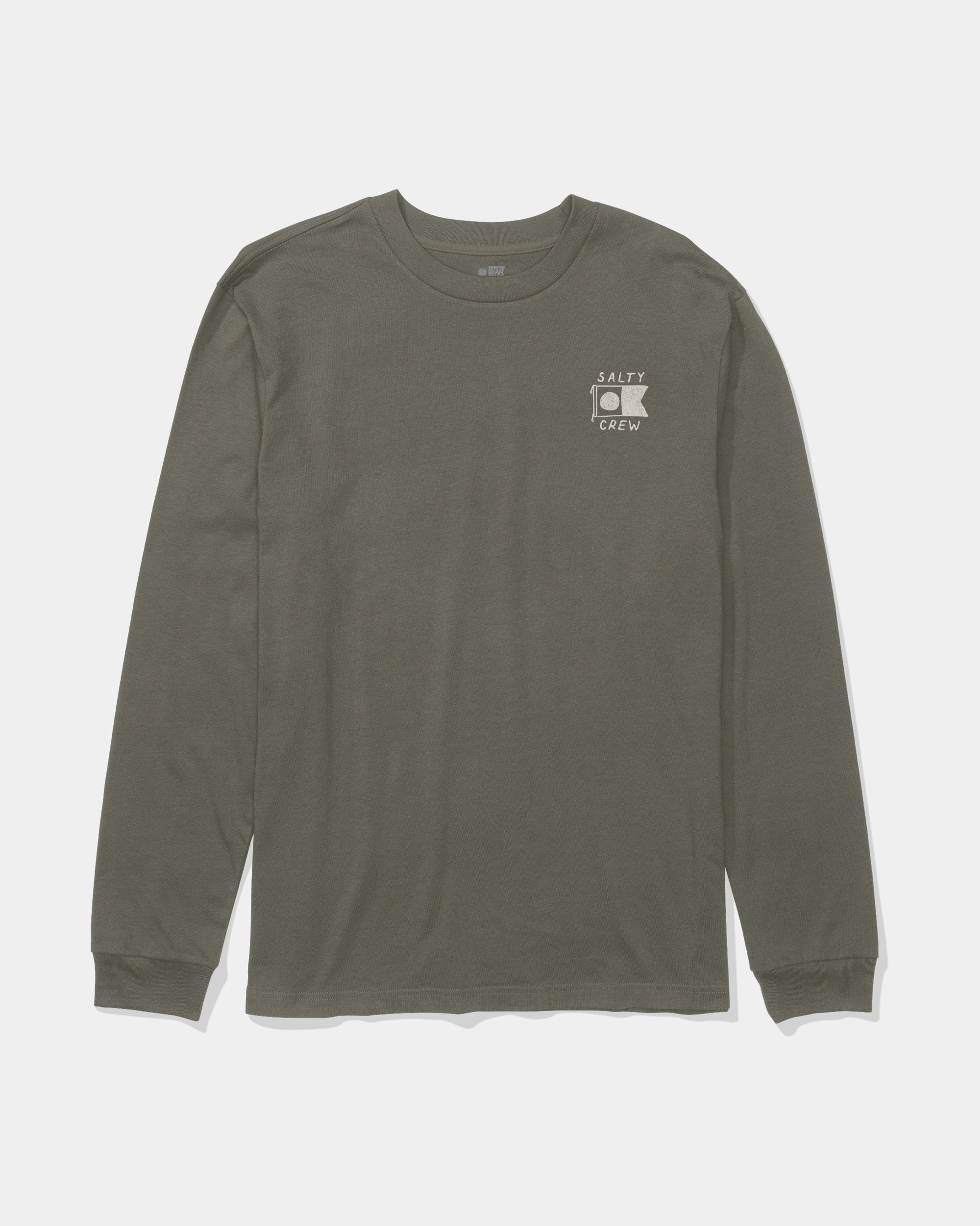 Durable Collar Construction Heather Texture Finish Call Sign Ls Tee - Dusty Olive