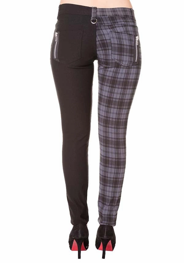 The Damage [Half Black/Half Grey Check] | SKINNY JEANS* Quick Motion Minimal Cut