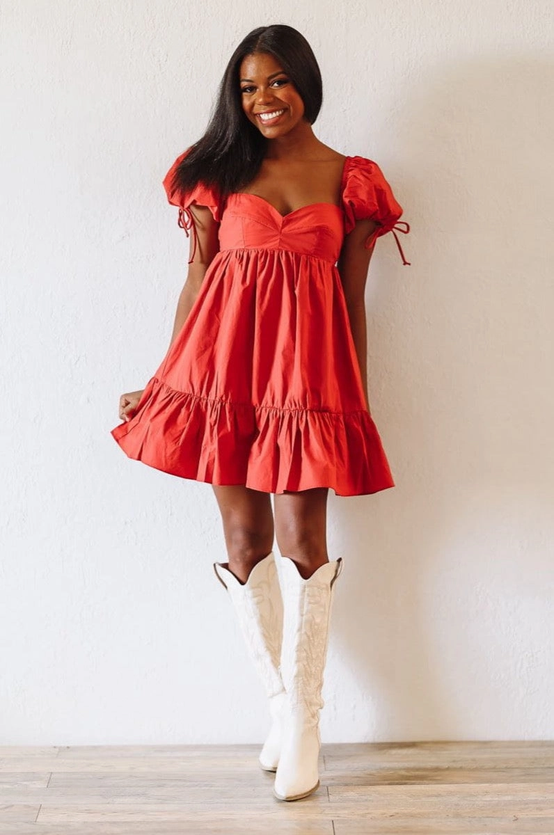 My One and Only Mini Dress - Rust Bloom Zone Sharp Motion