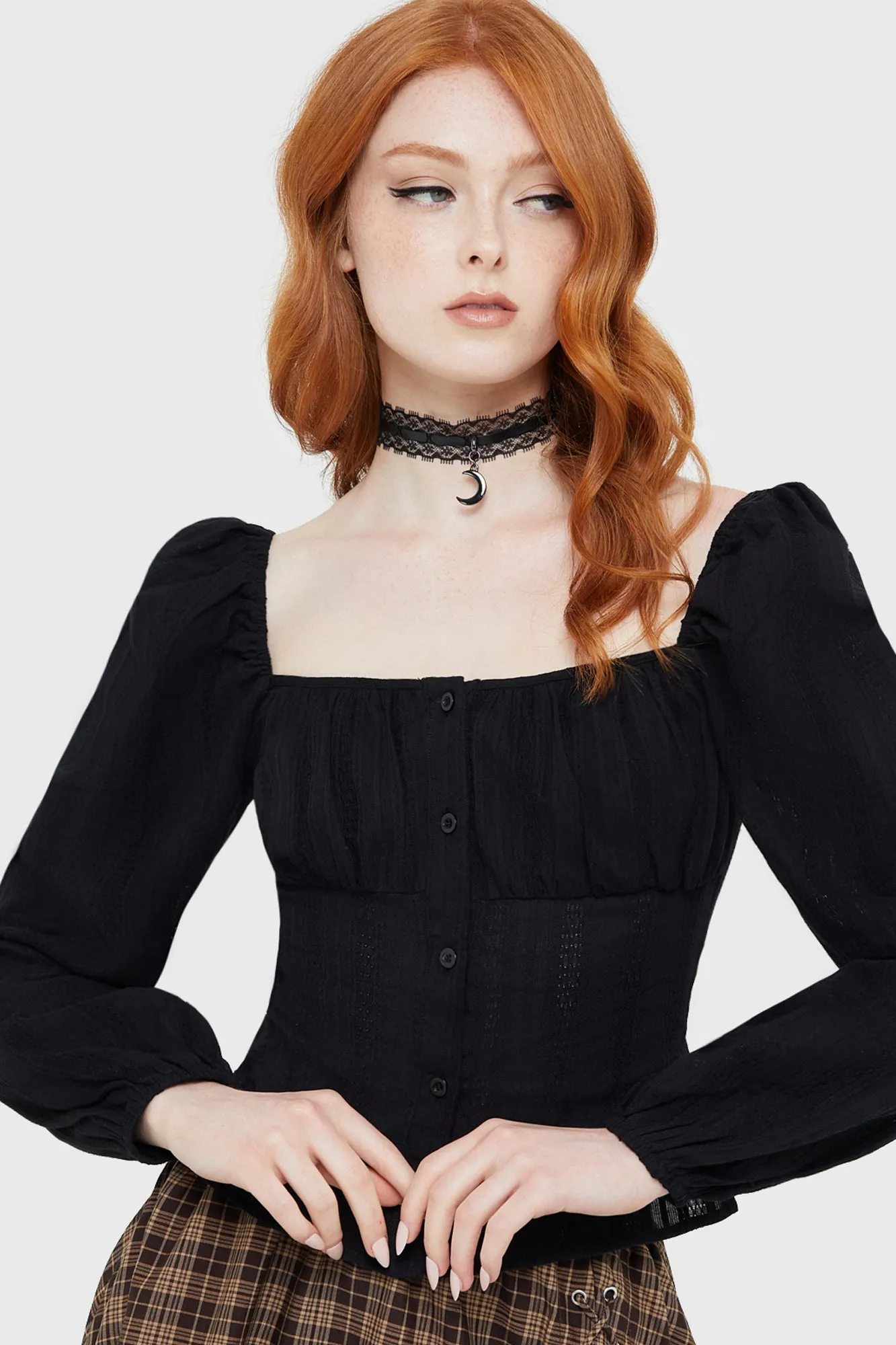 Contrast Stitch Nightwood Top