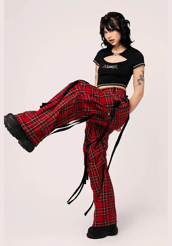 Nihilist [Red] | PANTS Ribbed Knit Fabric ReinforcedHems