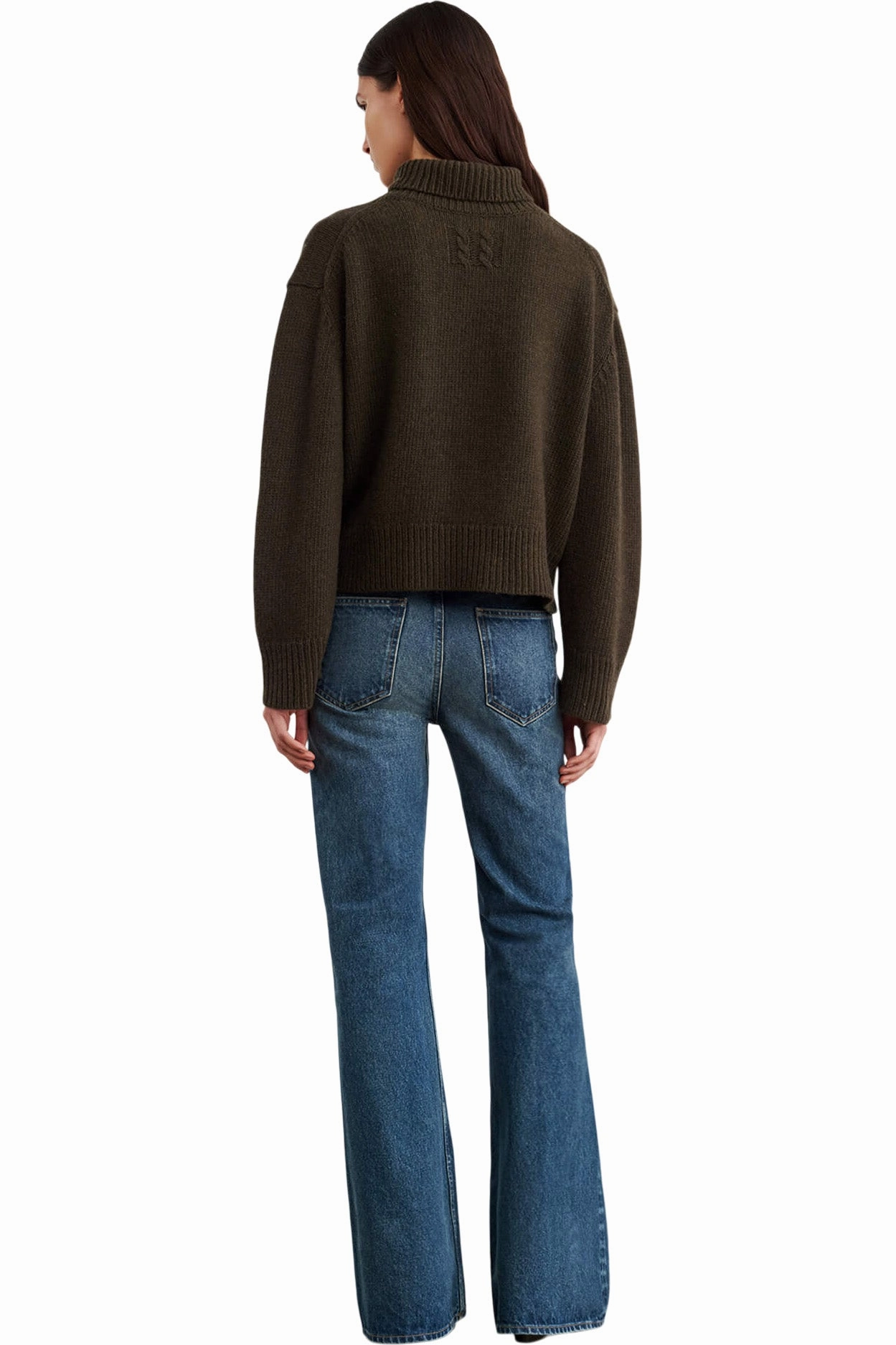 Warm Layer Fit Active Flex Nili Lotan Omaira Sweater in Dark Pine