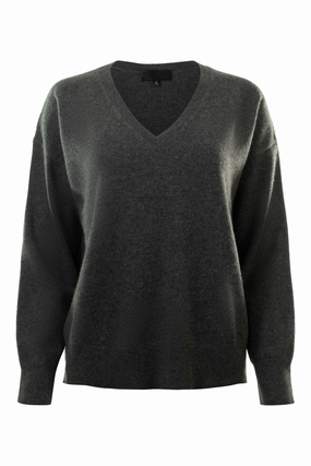 Nili Lotan Toni Sweater in Charcoal Anti Static Treatment