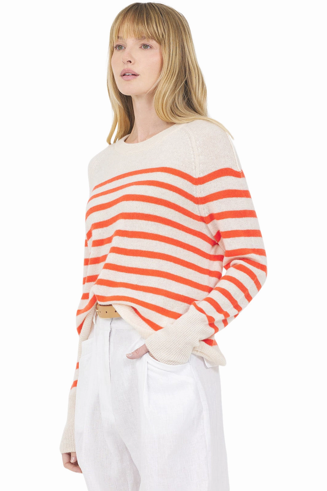 Chill Design One Grey Day Sloane Cashmere Pullover in Cream Combo