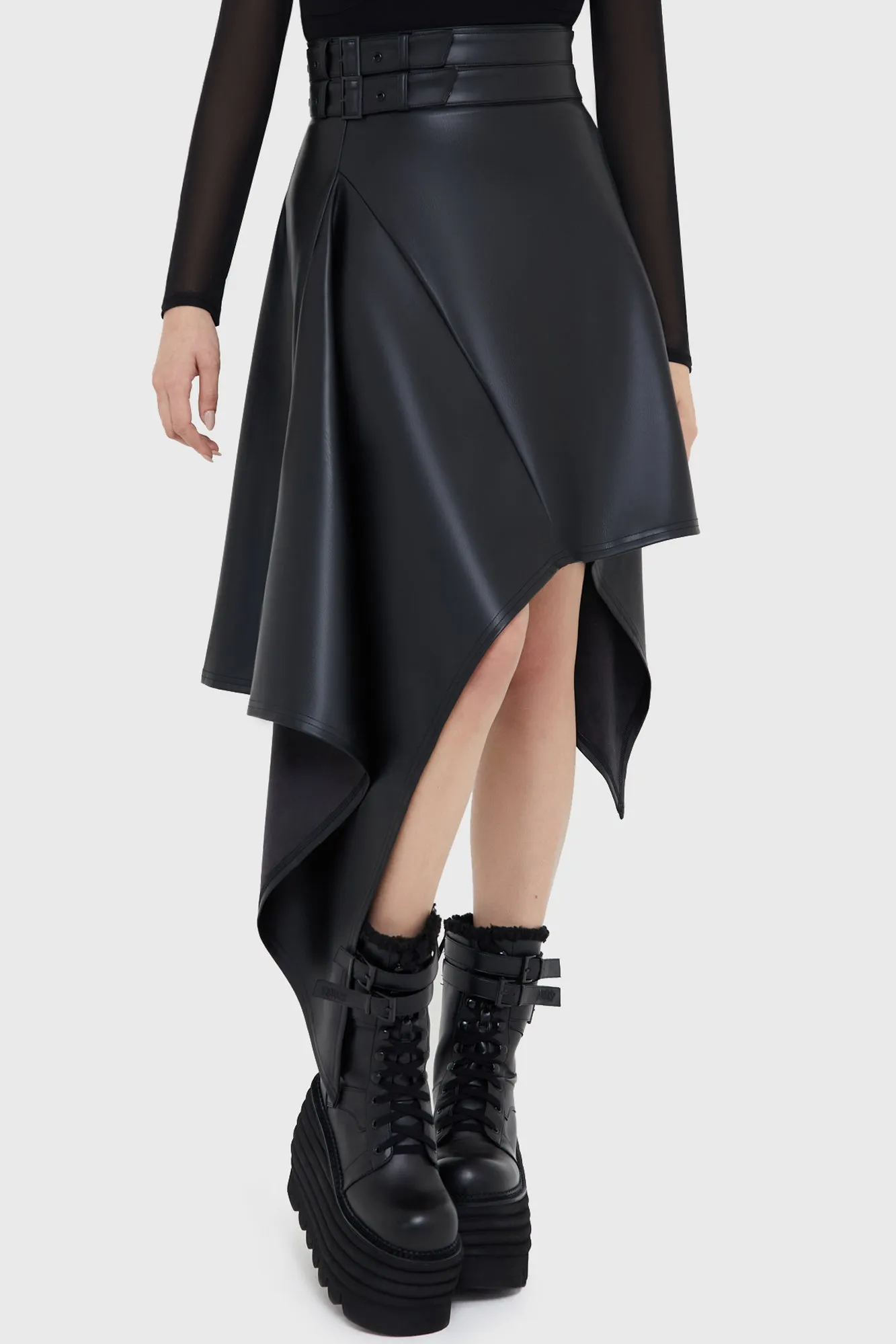 Noir Ruin Skirt Two Tone Weave