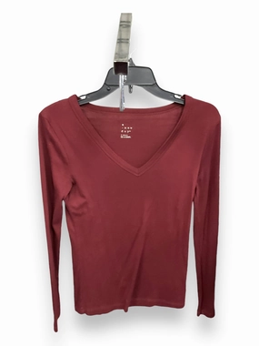 Top Long Sleeve By A New Day In Red, Size: Xs Adjustable Drawcord Sequin Glow