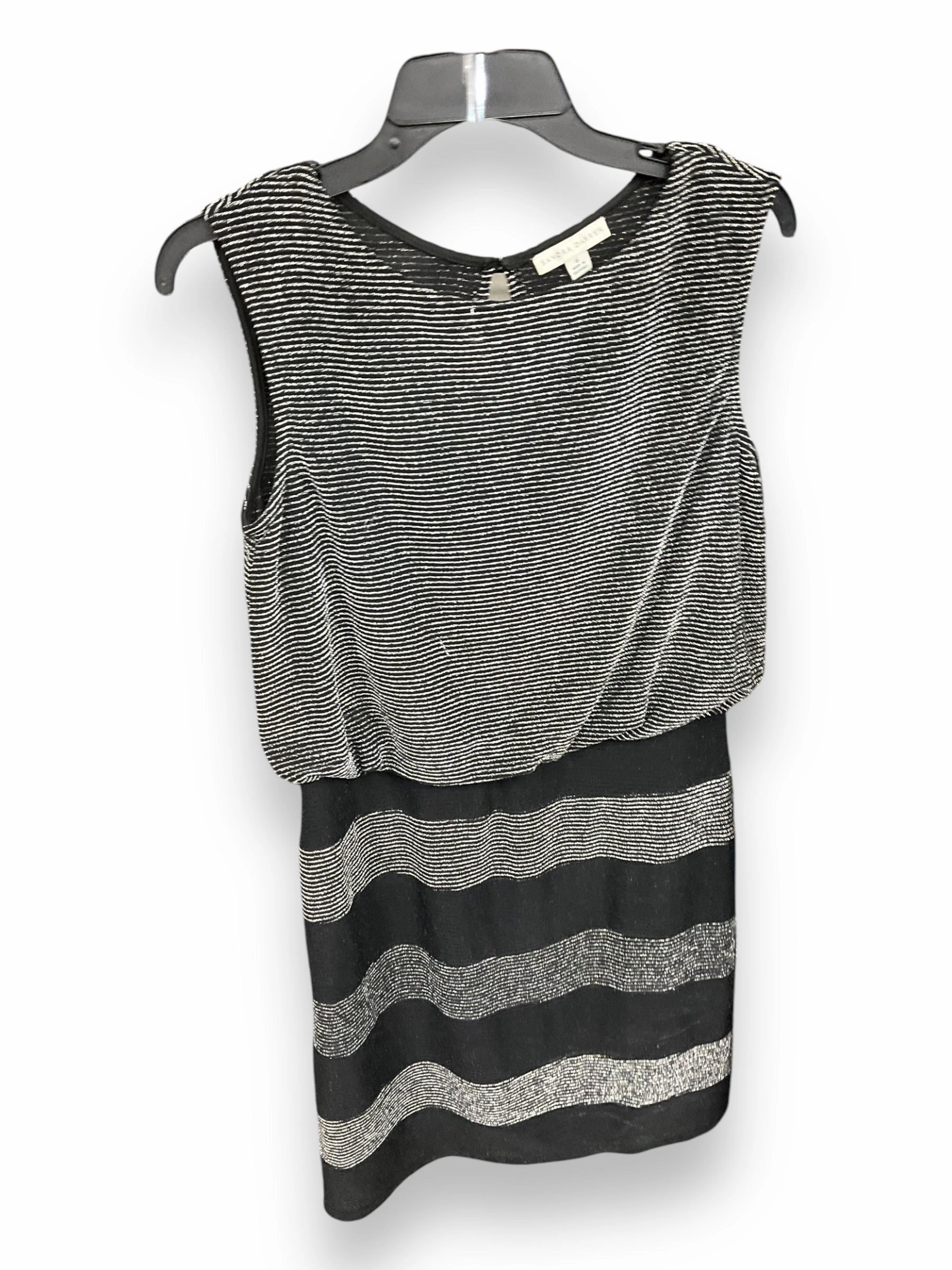 Creative Glow MultiPocket Dress Party Midi By Sandra Darren In Black & Silver, Size: 6