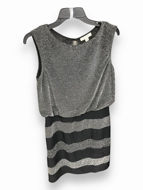 Creative Glow MultiPocket Dress Party Midi By Sandra Darren In Black & Silver, Size: 6