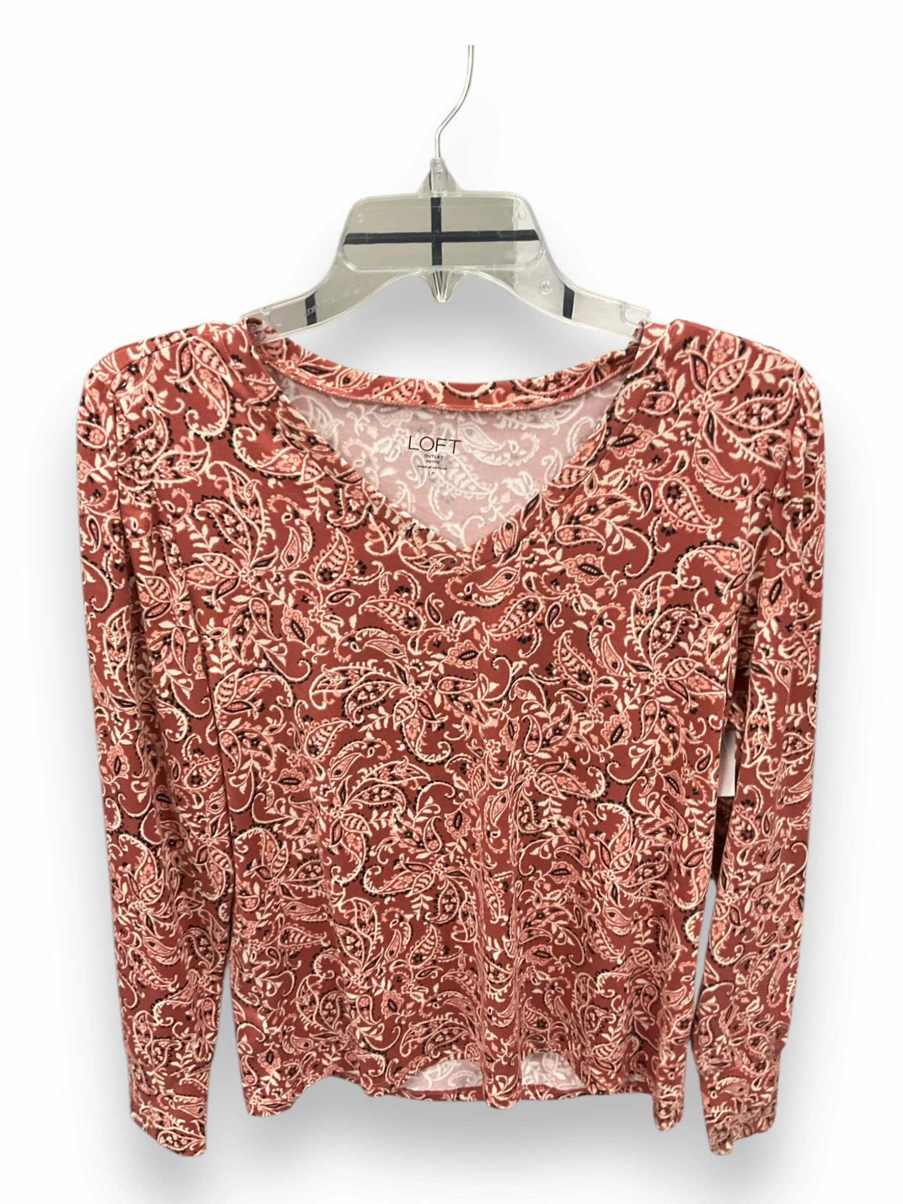 Future Glow Top Long Sleeve By Loft In Paisley Print, Size: L