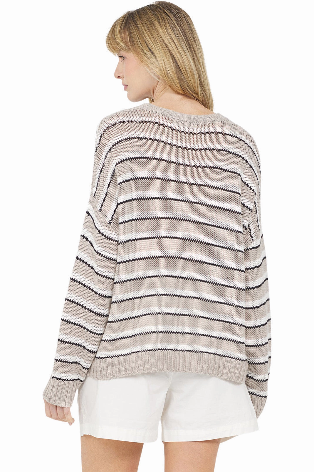 Relaxed Waist One Grey Day Bryson Pullover in Marble Combo