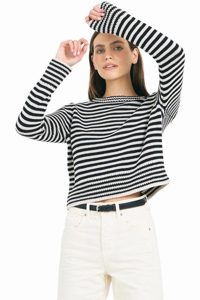 Stylish Wear One Grey Day Lewes Crewneck Sweater in Canvas Combo