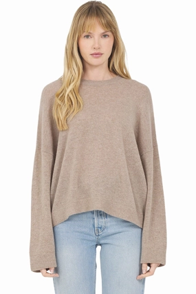 One Grey Day Rhodes Cashmere Sweater in Stone Chic and Warm