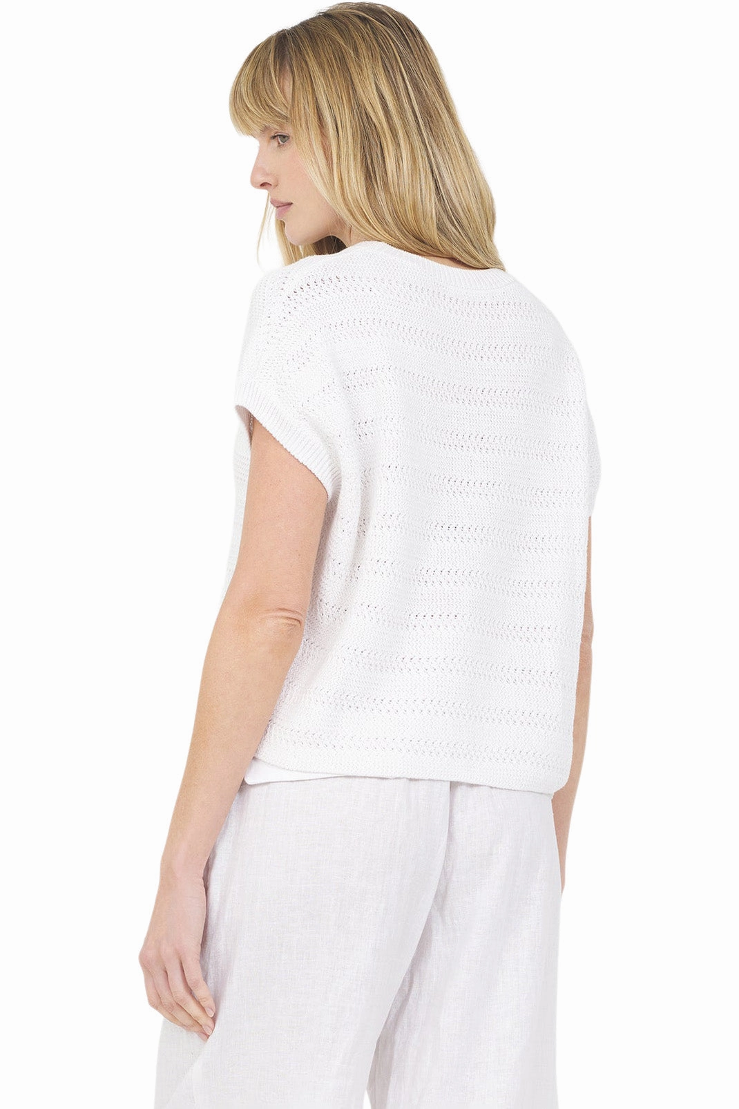 Perfect Knit One Grey Day Rosie Sleeveless Top in White