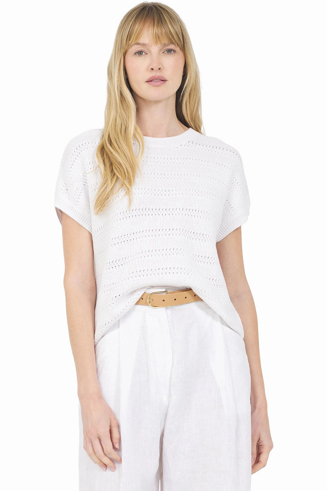 One Grey Day Rosie Sleeveless Top in White Warm and Snuggly