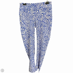 NonSlip Grips Pants Designer By Lilly Pulitzer In Blue & White, Size: 4