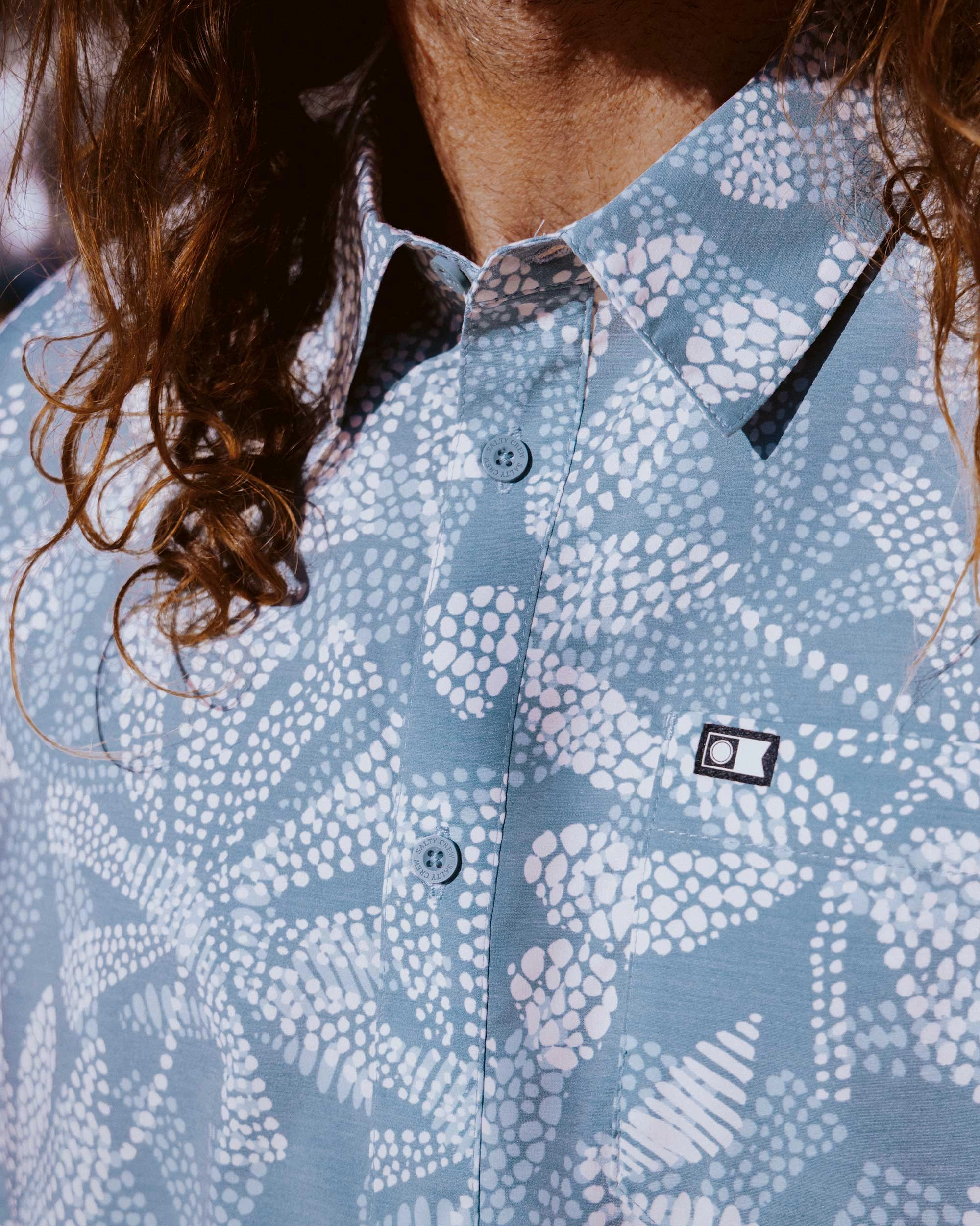 Moisture Wicking Material Lightweight Comfort Drifter Uv Button Up - Atlantic Green