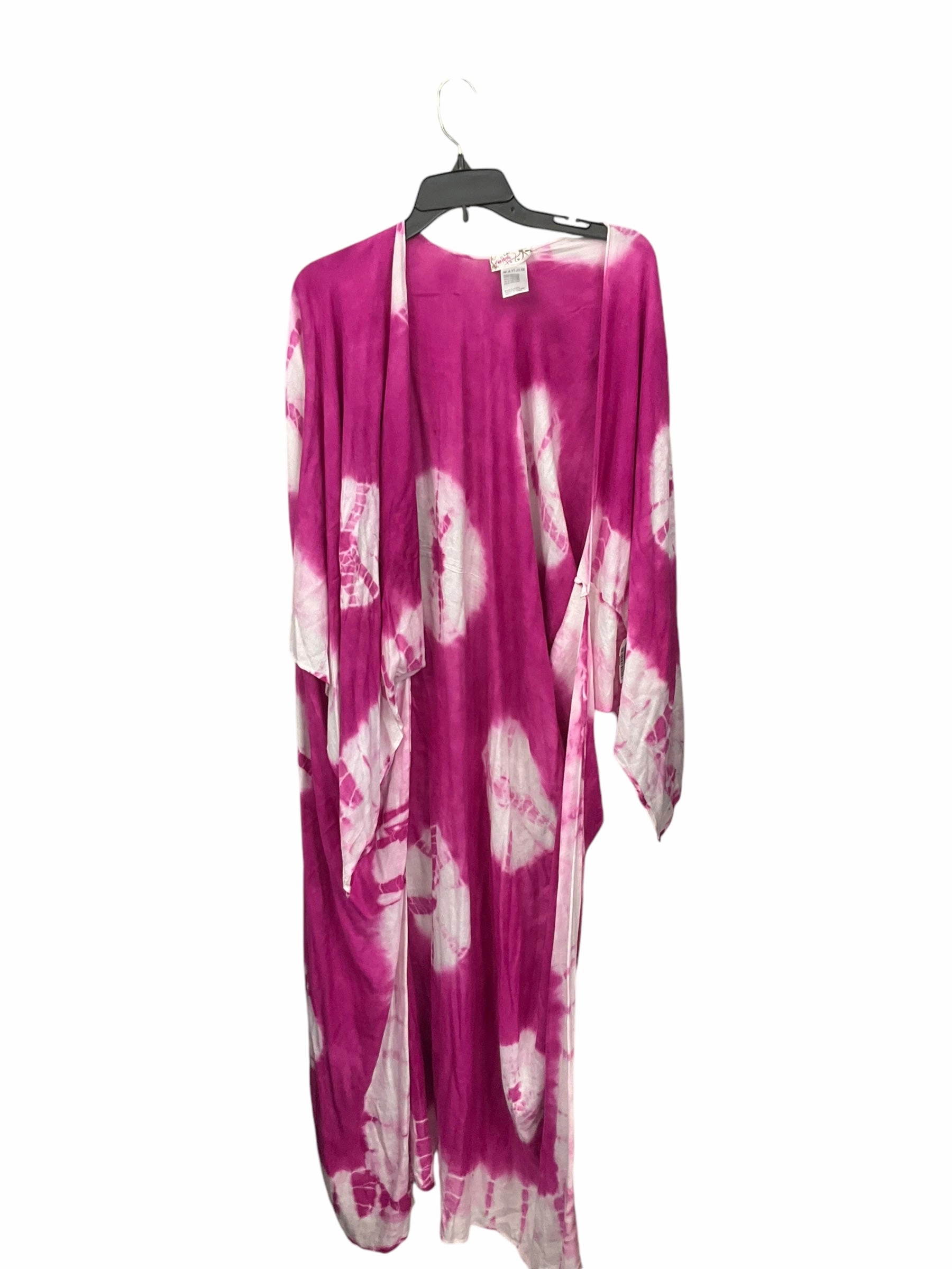 Kimono By Free People In Pink & White, Size: Onesize Flatlock stitching Pure Fit