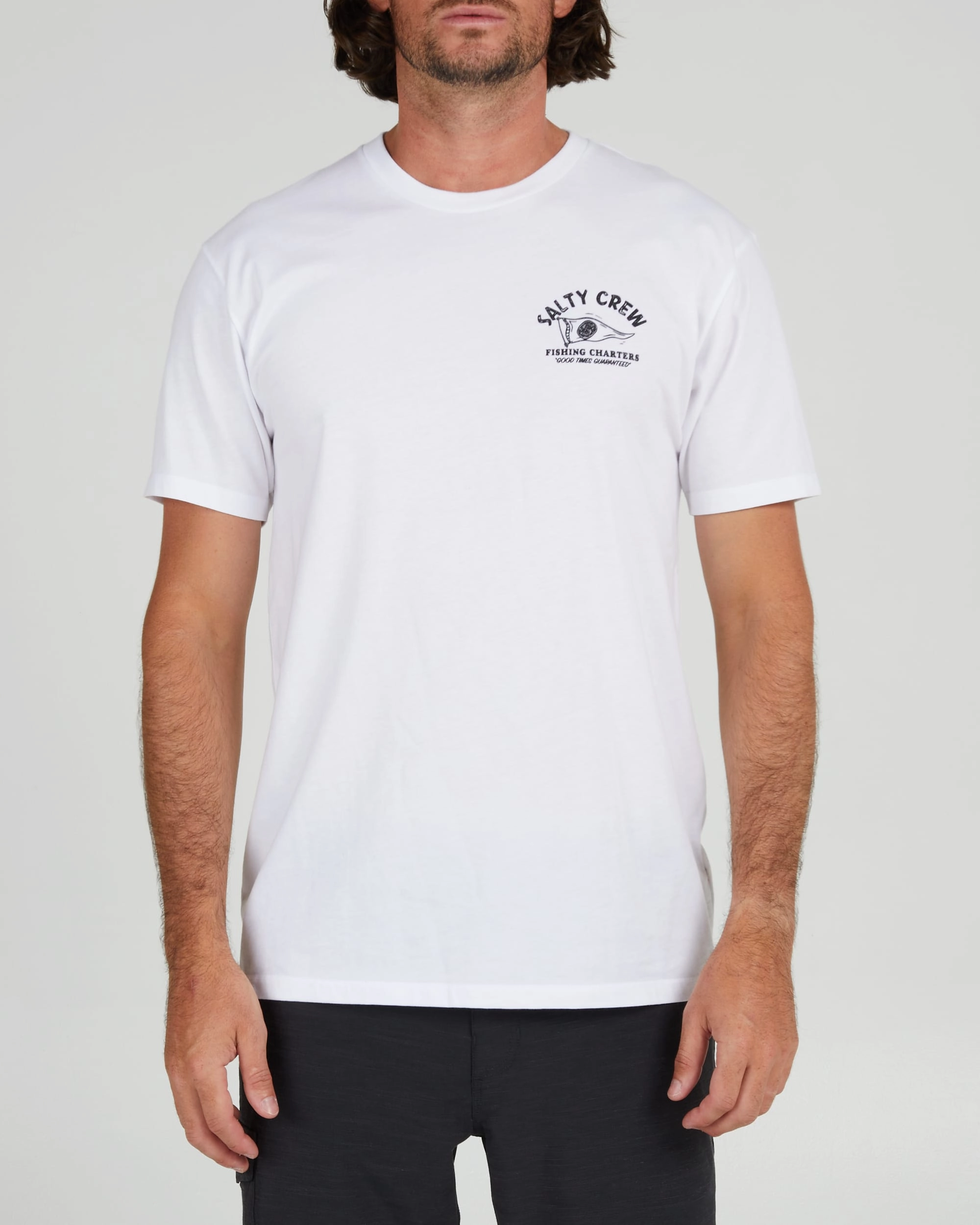 Fishing Charters Prem S/S Tee - White Silk combination