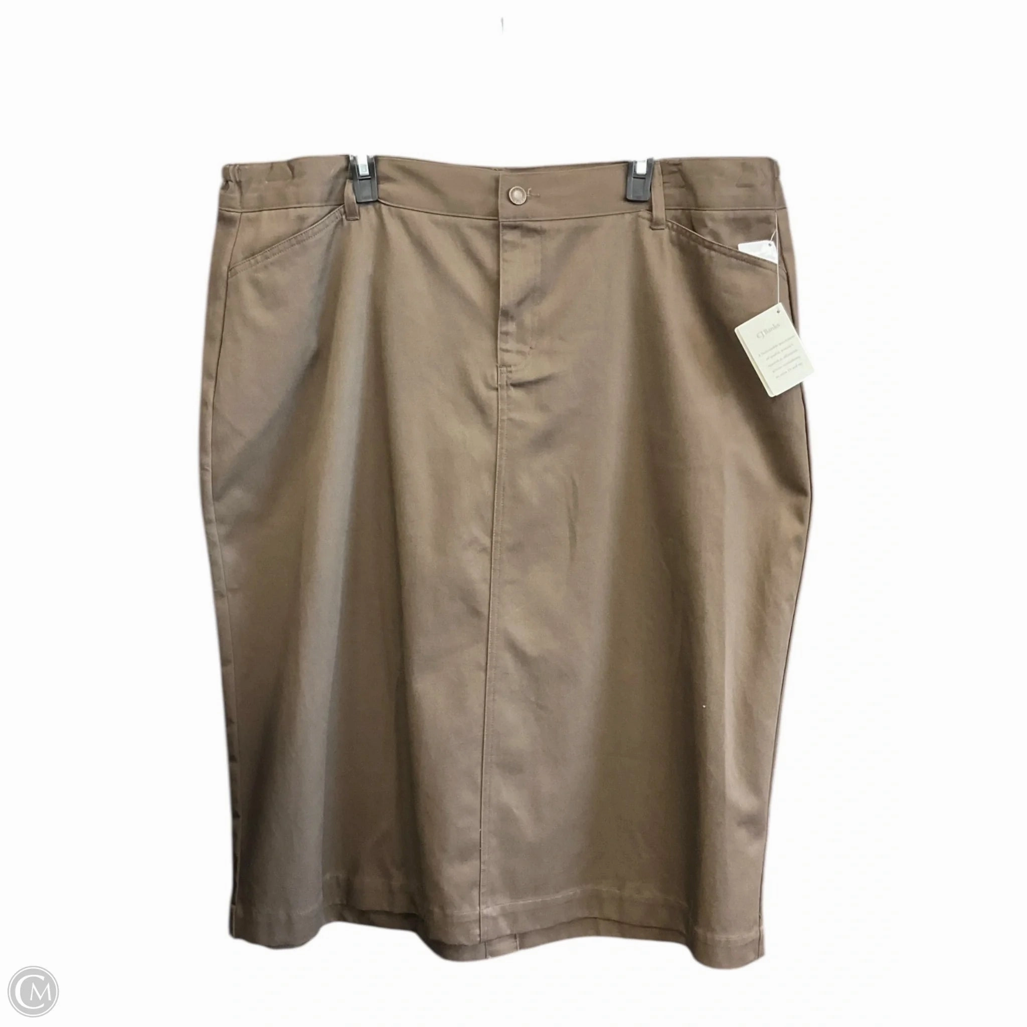 Eco Wear Skirt Midi By Cj Banks In Brown, Size: 1x