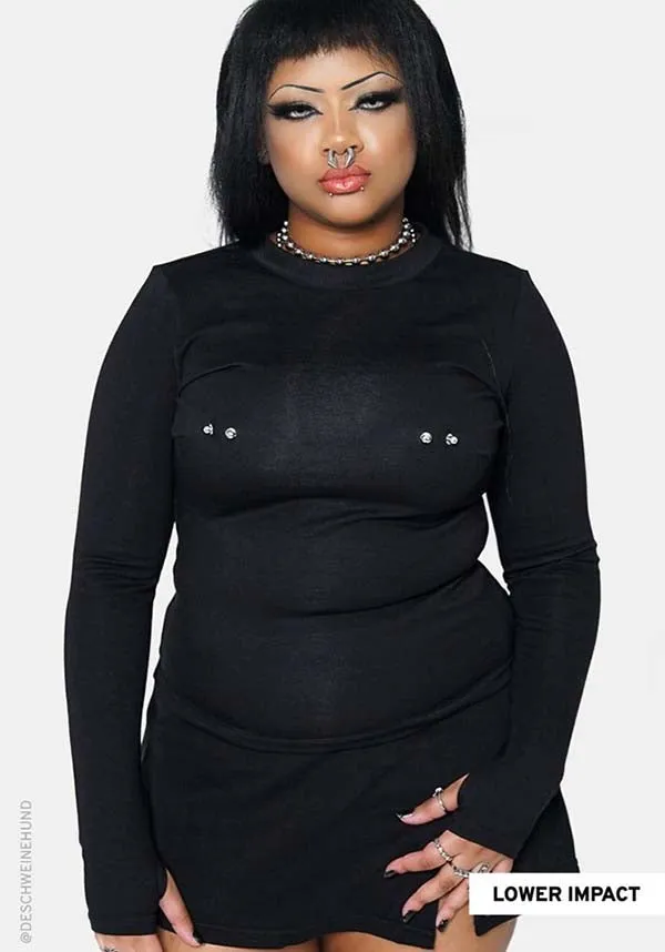 Pierced | LONG SLEEVE TOP Flexible Ribbing