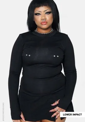 Pierced | LONG SLEEVE TOP Flexible Ribbing