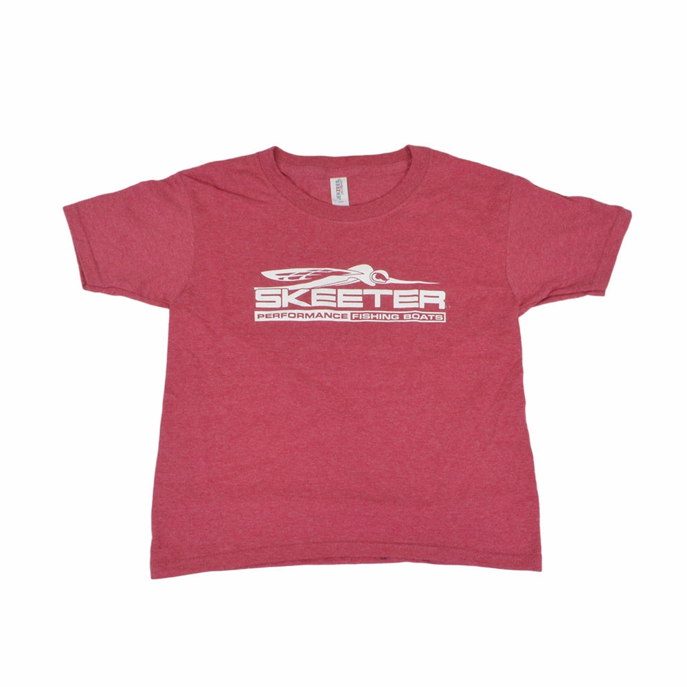 Skeeter Youth Heathered Red Tee Standalone Option Short Sleeve